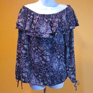 EUC Michael Kors Women's Layered Blouson Top Size Large